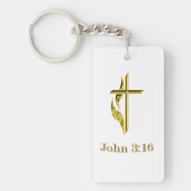 John 3:16 t-shirts and more key ring (Front)