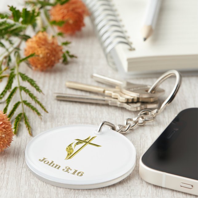 John 3:16 t-shirts and more key ring (Front Right)