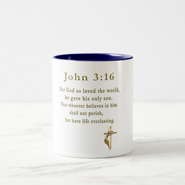 John 3:16 Two-Tone coffee mug (Center)
