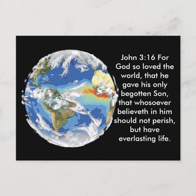 John 3:16 Valentine Postcard (Front)