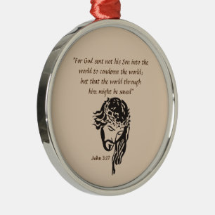 John 3:17 metal tree decoration