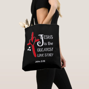 John 3v16 JESUS GREATEST LOVE Christian Easter Tote Bag