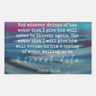 John 4:14 Water and Sky Rectangular Sticker