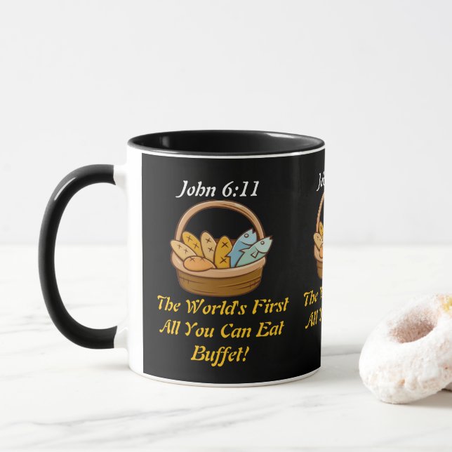 "John 6:11" Mug (With Donut)