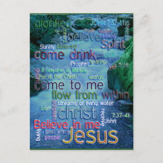 John 7:37-41 Rushing Stream Postcard
