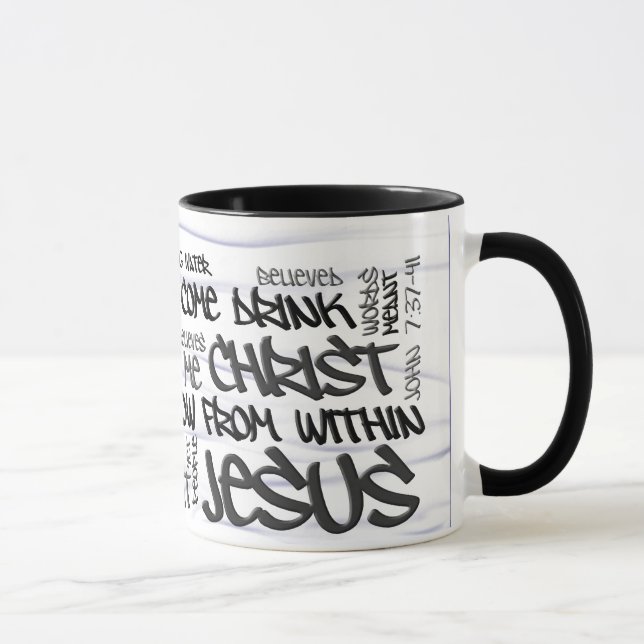John 7:37-41 White Water Mug (Right)