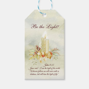 John 8:12 Jesus said, I am the Light of the World Gift Tags