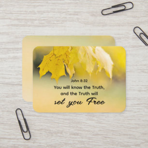 John 8:32 The Truth will set you FREE Bible Verse Business Card