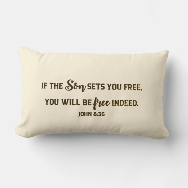 John 8:36 lumbar cushion (Front)