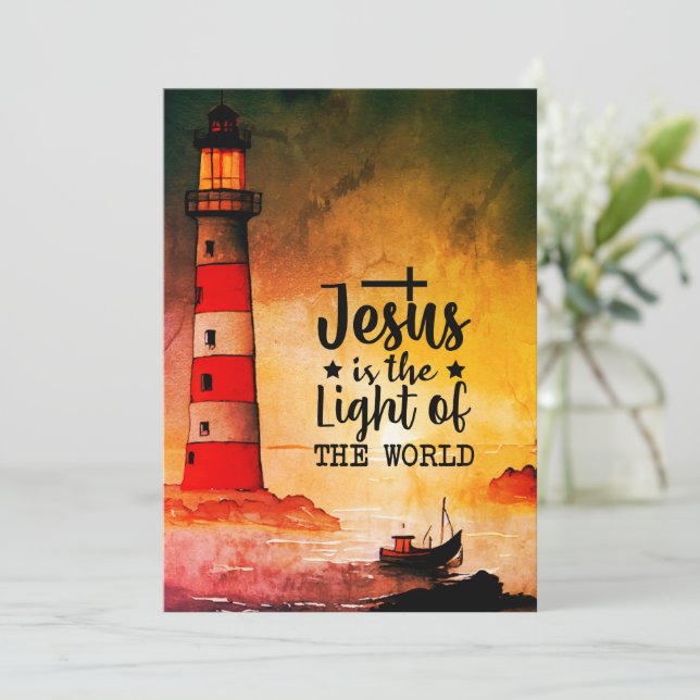 John 8 Jesus is the Light of the World Flat Card (Standing Front)