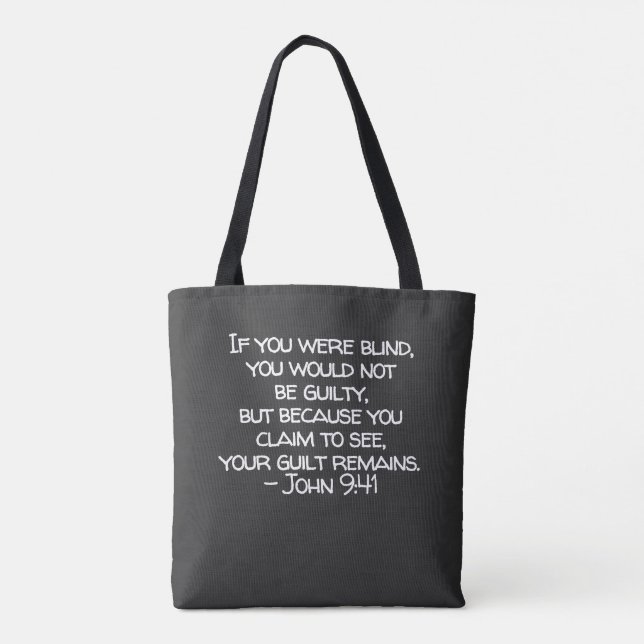 JOHN 9:41 Shoulder Tote Bag (Back)