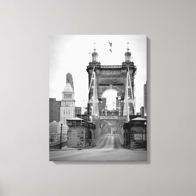 John A. Roebling Bridge, Cincinnati, OH Canvas Print (Front)