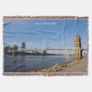 John A. Roebling Bridge throw blanket