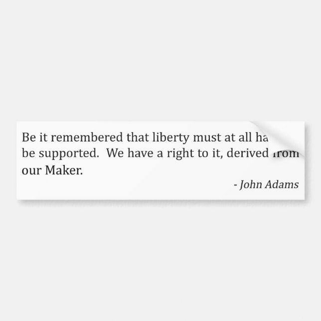 John Adams and Liberty Bumper Sticker (Front)