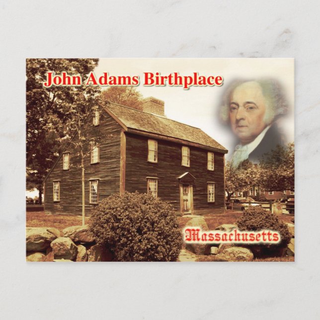 John Adams Birthplace, Massachusetts Postcard (Front)