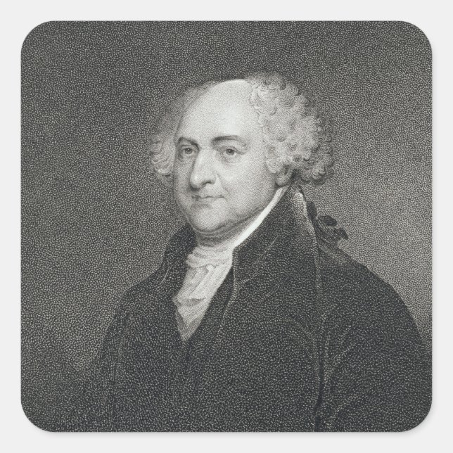 John Adams, engraved by James Barton Longacre (179 Square Sticker (Front)