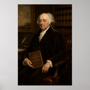 John Adams Oil Portrait Painting Founding Father Poster