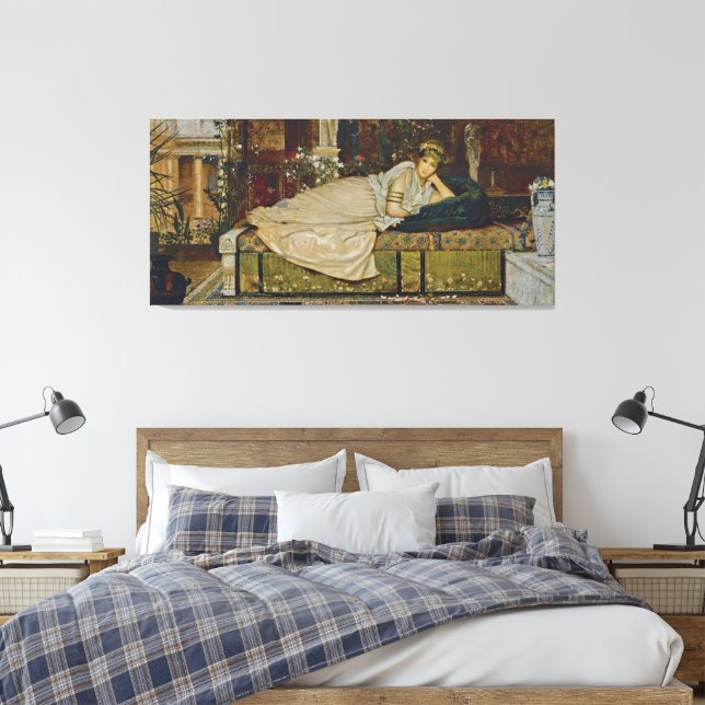 John Atkinson Grimshaw - A Lady in a Classical Canvas Print (Insitu(Bedroom))