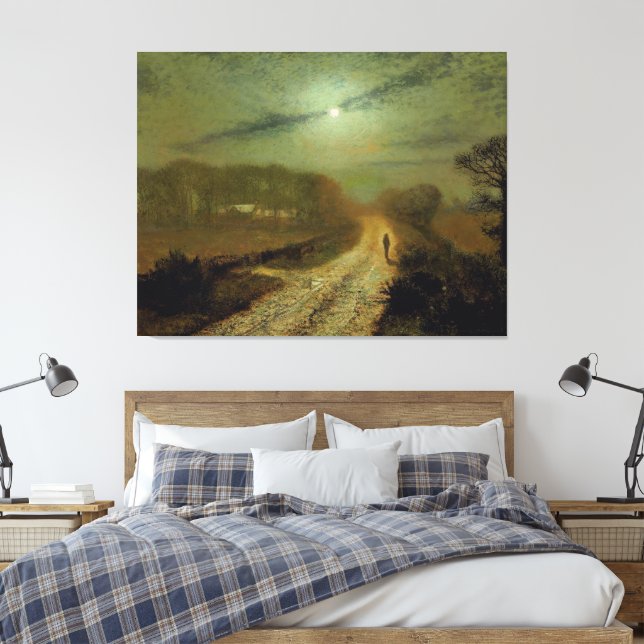 John Atkinson Grimshaw - A Moonlit Landscape Canvas Print (Insitu(Bedroom))