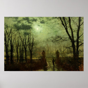John Atkinson Grimshaw - At The Park Gate Poster