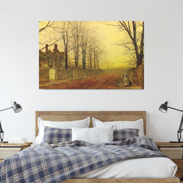 John Atkinson Grimshaw - Autumn Glory  Canvas Print (Insitu(Bedroom))