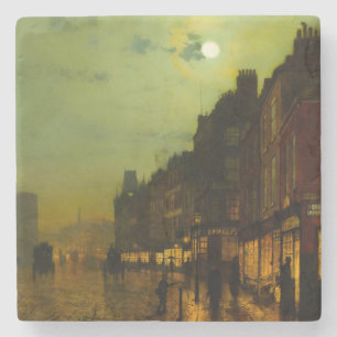 John Atkinson Grimshaw Glasgow Docks Stone Coaster