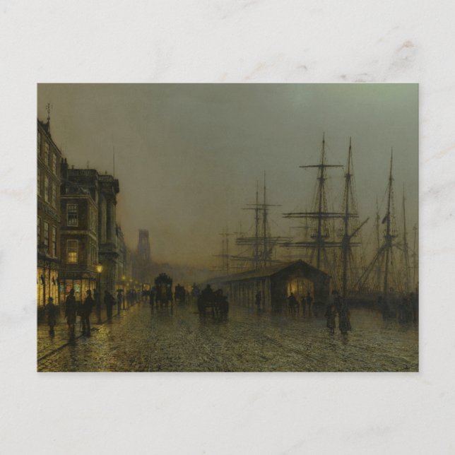 John Atkinson Grimshaw - Glasgow, Saturday Night Postcard (Front)