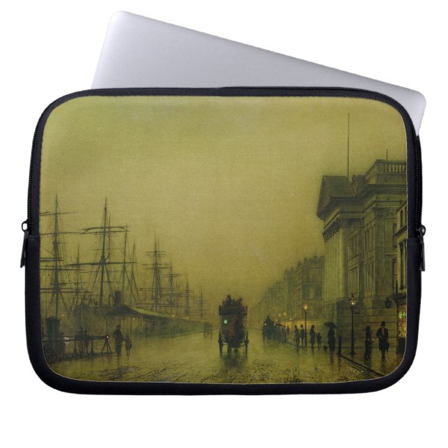 John Atkinson Grimshaw | Liverpool Docks Customs H Laptop Sleeve (Front)