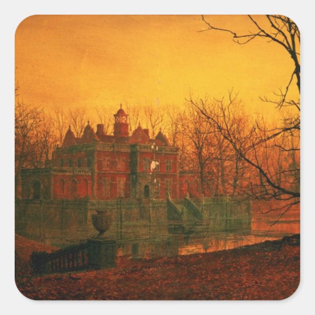 John Atkinson Grimshaw | The Haunted House Square Sticker (Front)