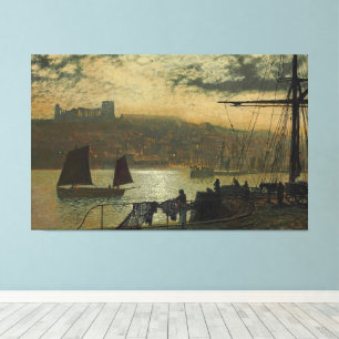 John Atkinson Grimshaw - Whitby Abbey And Church Canvas Print