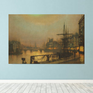 John Atkinson Grimshaw - Whitby at Night Canvas Print