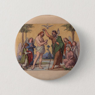 JOHN BAPTIZING JESUS 6 CM ROUND BADGE