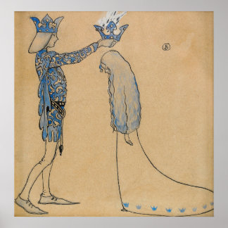John Bauer - Crown of gold Poster