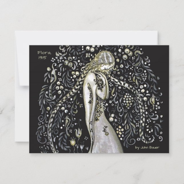 John Bauer Flora CC1148 Art Nouveau Greeting Card (Front)