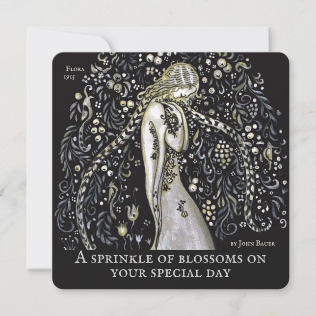 John Bauer Flora Decorative flowers Birthday card (Front)
