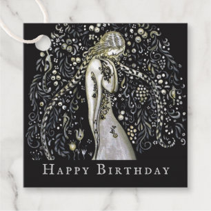 John Bauer Flora flowers happiness CC1150 Birthday Favour Tags