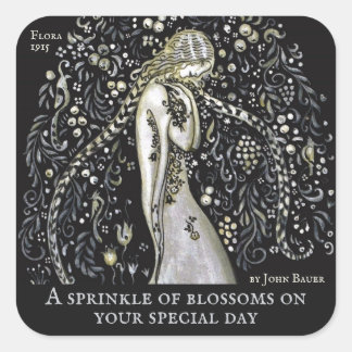 John Bauer Flower sprinkle CC1149 Celebrations Square Sticker