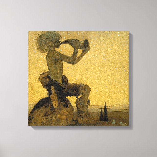 John Bauer He Blew Upon the Horn Canvas Print (Front)