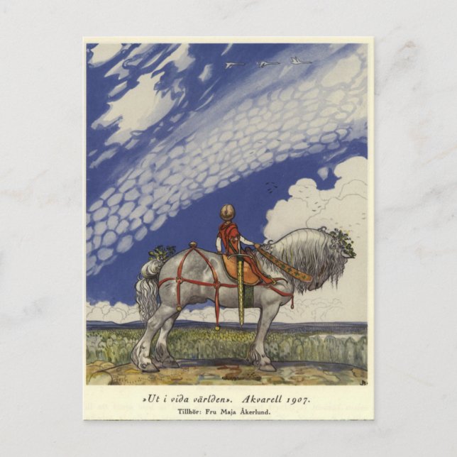 John Bauer - Into the wide wide world Postcard (Front)