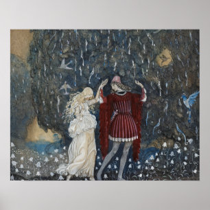 John Bauer - Lena Dances with the Knight Poster