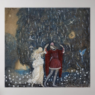 John Bauer - Lena dances with the knight Poster