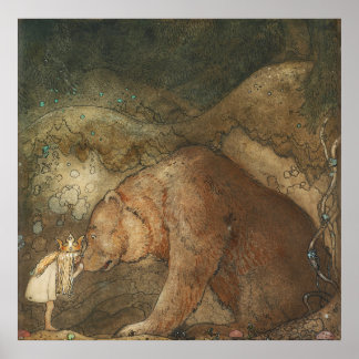 John Bauer - Poor little Basse Poster