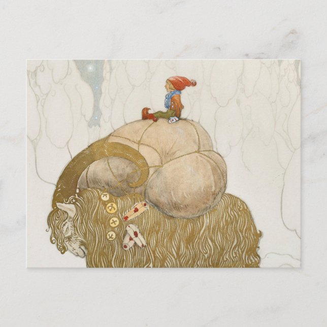 John Bauer - The Christmas Goat Holiday Postcard (Front)