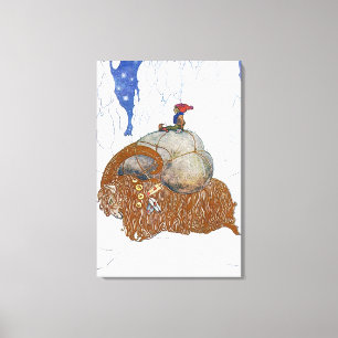 John Bauer The Christmas Goat Scandinavian Canvas Print