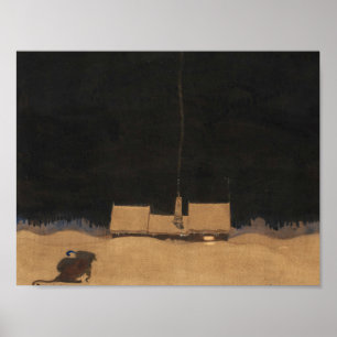 John Bauer-The Cottage at the Foot of the Mountain Poster