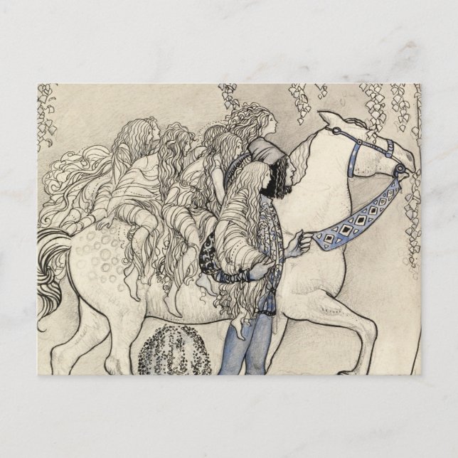 John Bauer - The Horse He Led at the Bit Postcard (Front)