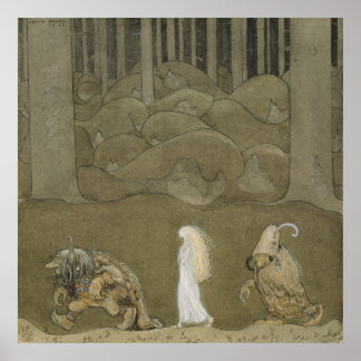 John Bauer - The Princess and the Trolls Poster