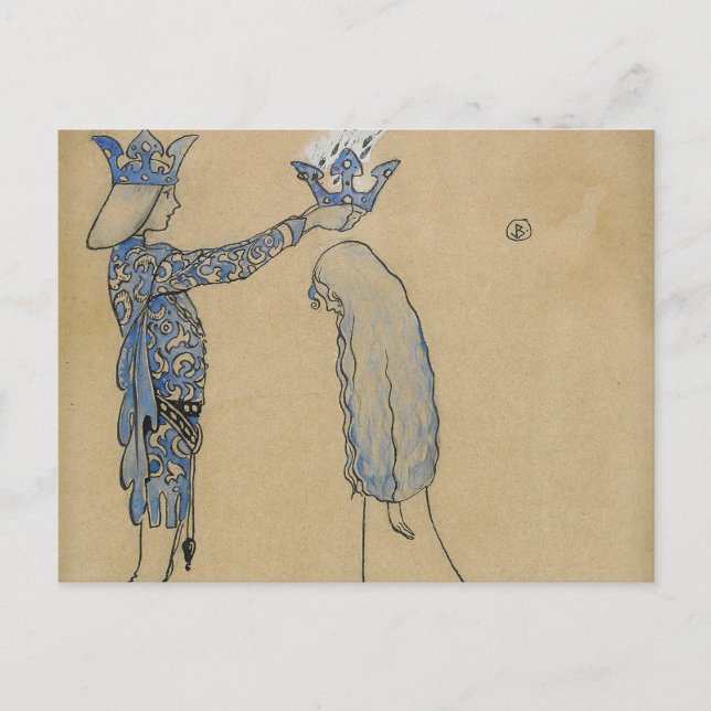 John Bauer - Then Put the Prince a Crown of Gold Postcard (Front)