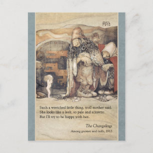 John Bauer Troll couple and princess baby CC1024 Postcard