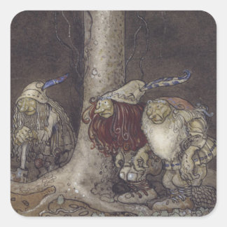 John Bauer - Trolls vintage art Square Sticker